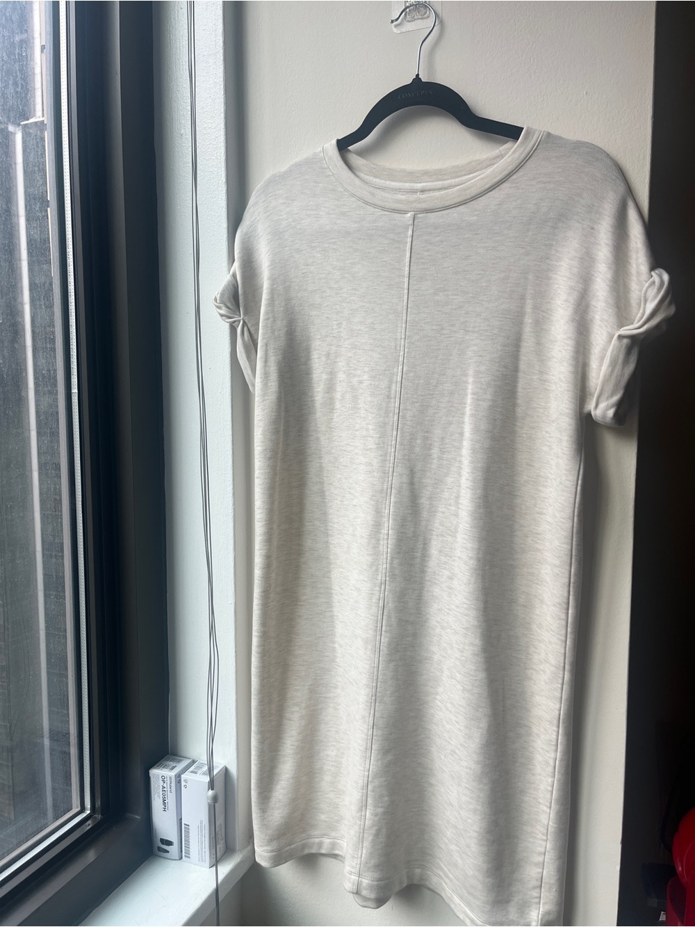 Lou & Grey Light Cream Midi T-Shirt Dress